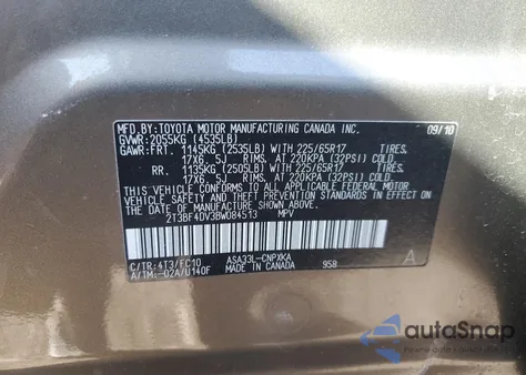 2011 Toyota Rav4 z USA, uszkodzony, nr VIN 2T3BF4DV3BW084513